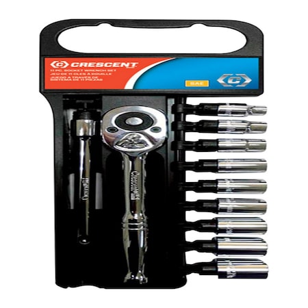 Crescent Crescent 3/8 in. drive SAE 12 Point Socket Wrench Set 11 pc CSWS11S